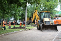 В рамках реализации программы по благоустройству дворовых территорий, основанной на местных инициативах, работы стартовали во дворе дома № 45 по ул. Кольцевая